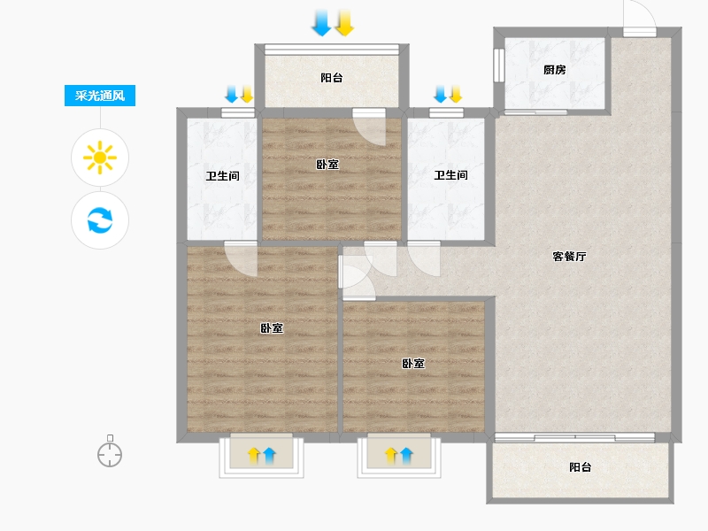 湖南省-郴州市-华恒首府-100.03-户型库-采光通风