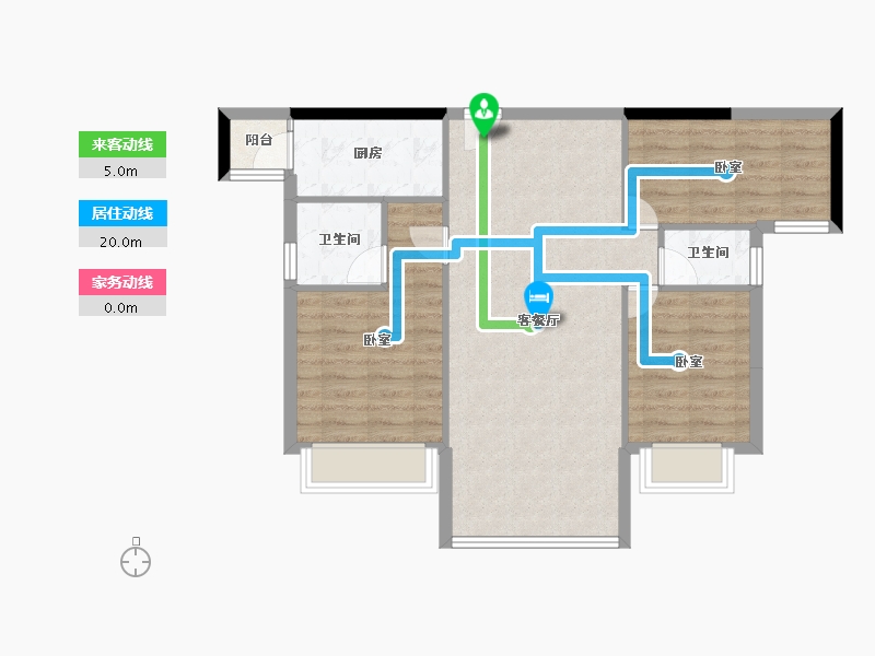 广东省-江门市-翔龙雅轩-76.08-户型库-动静线