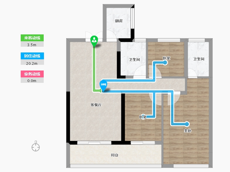 湖南省-怀化市-宏晟·公园府-80.00-户型库-动静线