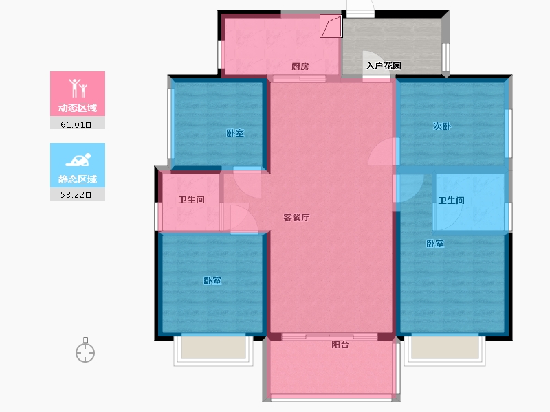 湖南省-郴州市-郴州恒大林溪郡-109.00-户型库-动静分区