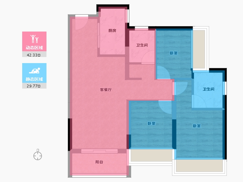 广东省-深圳市-佳兆业云峰汇-63.67-户型库-动静分区