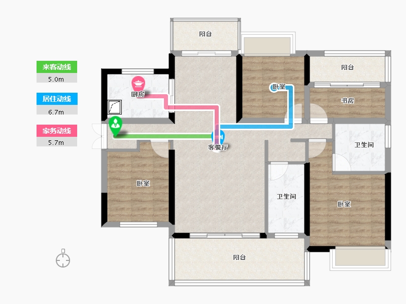 湖南省-郴州市-湖南建工东玺台-104.31-户型库-动静线