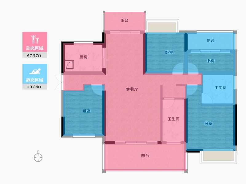 湖南省-郴州市-湖南建工东玺台-104.31-户型库-动静分区