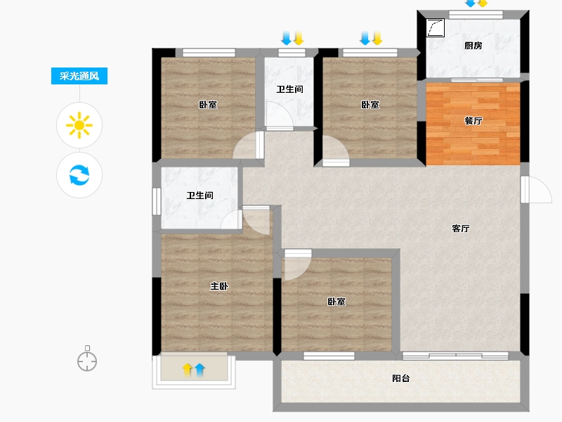 湖南省-衡阳市-常宁江山里-95.76-户型库-采光通风