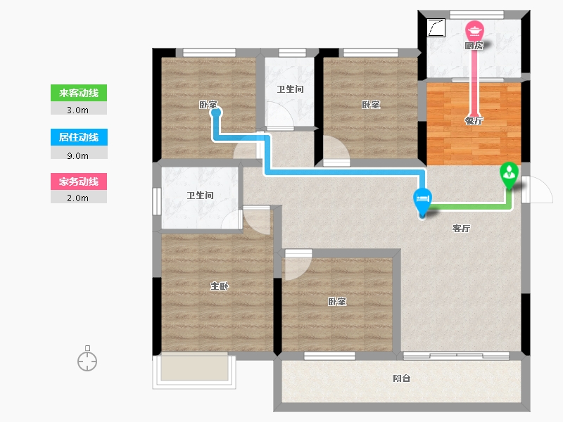 湖南省-衡阳市-常宁江山里-95.76-户型库-动静线