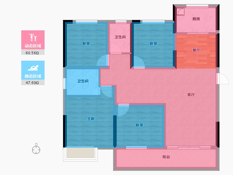 湖南省-衡阳市-常宁江山里-95.76-户型库-动静分区