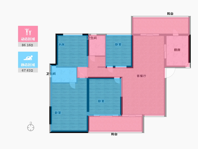 湖南省-郴州市-郴州恒大林溪郡-138.99-户型库-动静分区