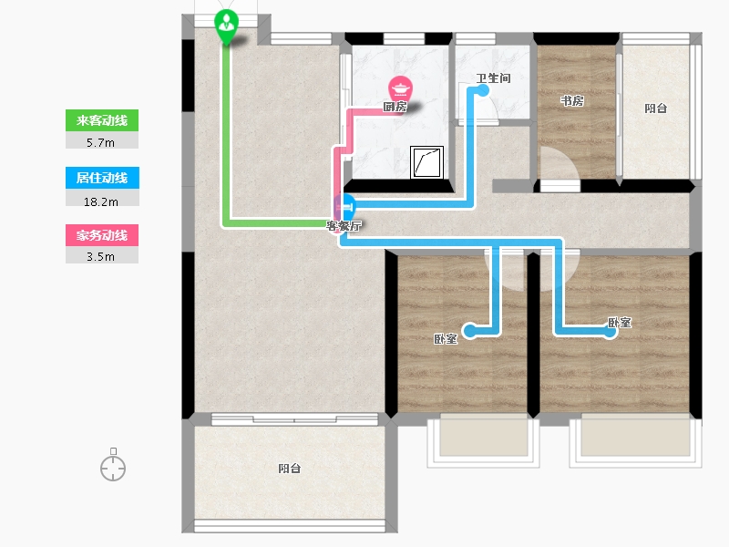 湖南省-郴州市-湖南建工东玺台-74.77-户型库-动静线