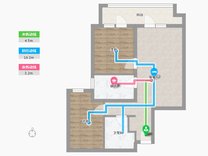 河北省-廊坊市-大运河孔雀城温莎郡-61.19-户型库-动静线