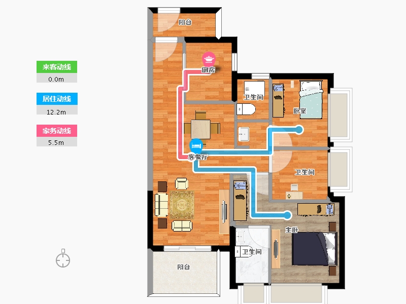 广东省-清远市-时代著作-76.33-户型库-动静线