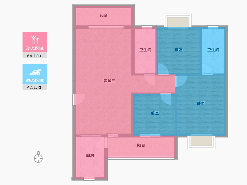 湖南省-郴州市-华恒首府-95.75-户型库-动静分区