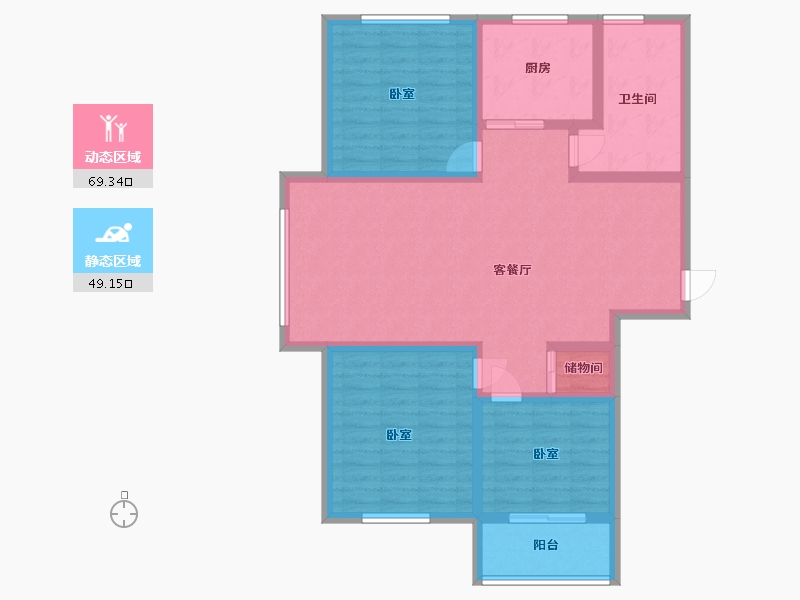 山东省-淄博市-创业齐韵韶苑-106.42-户型库-动静分区