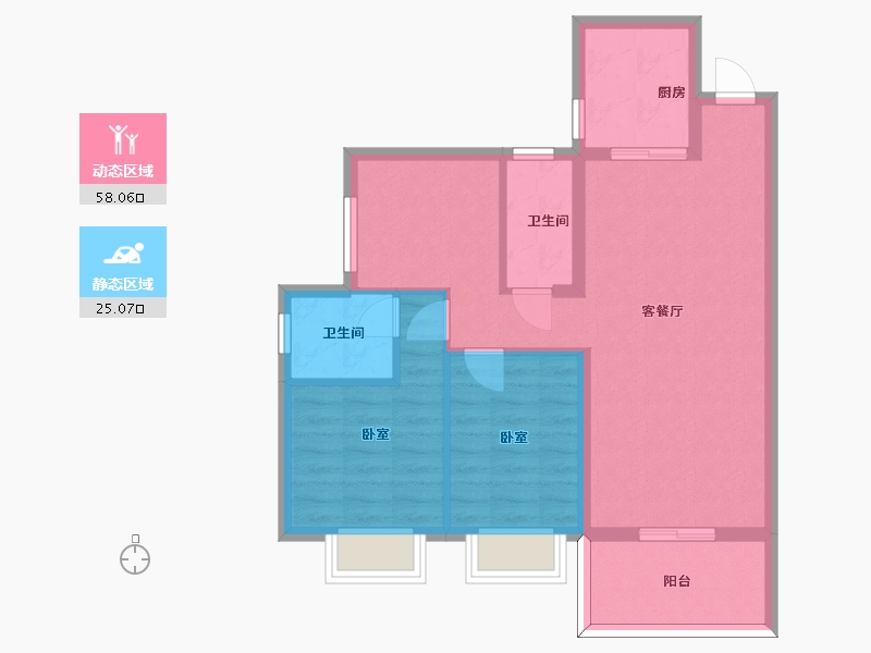 广东省-惠州市-锦地繁花五期-74.18-户型库-动静分区