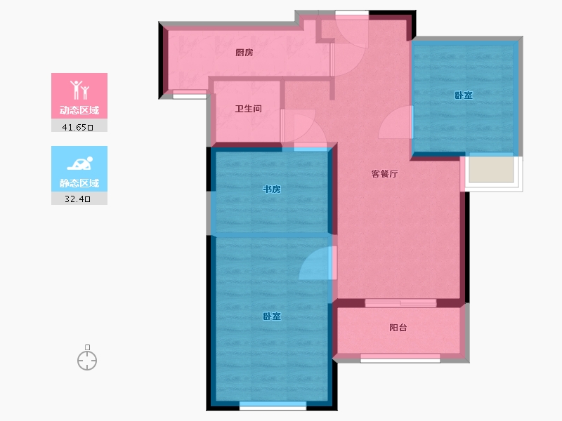 湖北省-武汉市-美好名流汇-65.78-户型库-动静分区