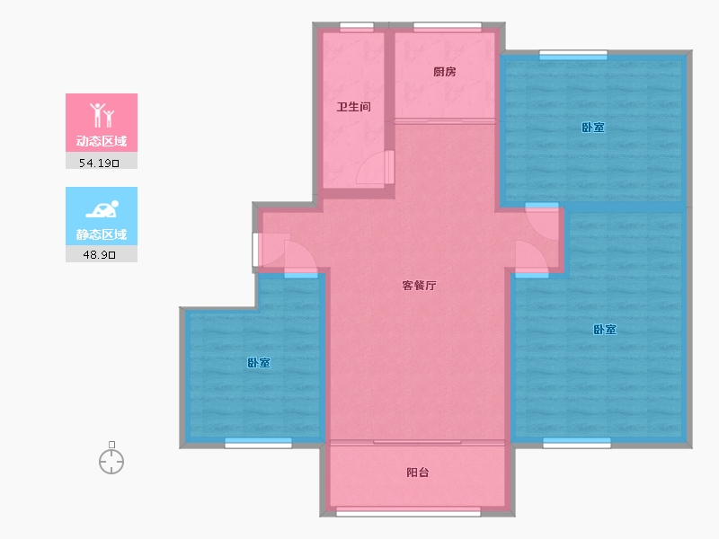 山东省-淄博市-聚恒逸居馨苑-92.65-户型库-动静分区