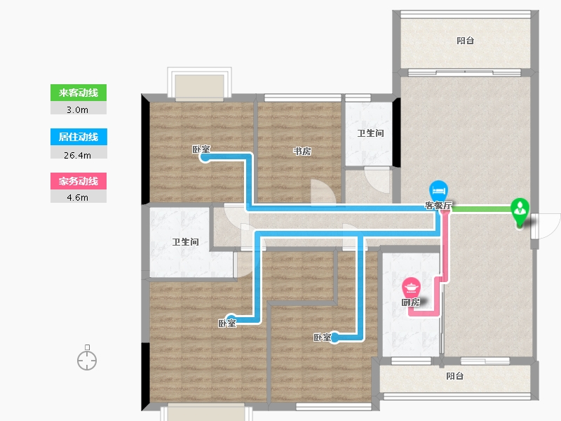 湖南省-郴州市-玲珑新天地Ⅲ期藏珑-119.00-户型库-动静线