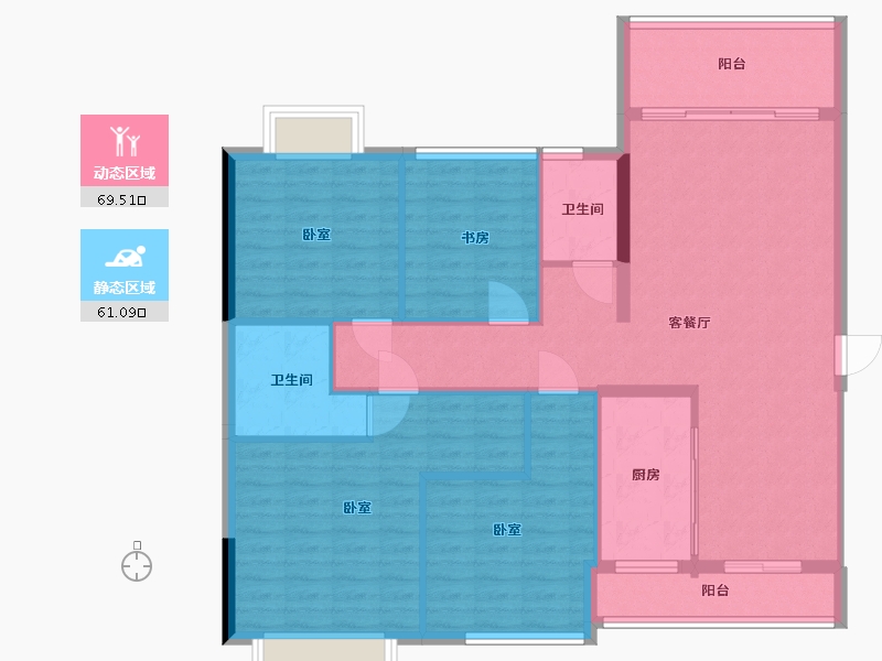 湖南省-郴州市-玲珑新天地Ⅲ期藏珑-119.00-户型库-动静分区