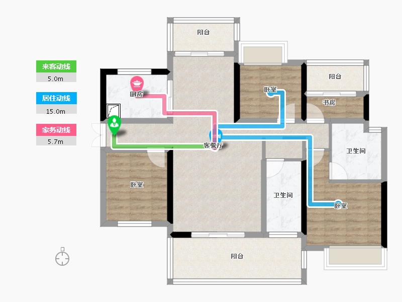 湖南省-郴州市-湖南建工东玺台-98.25-户型库-动静线