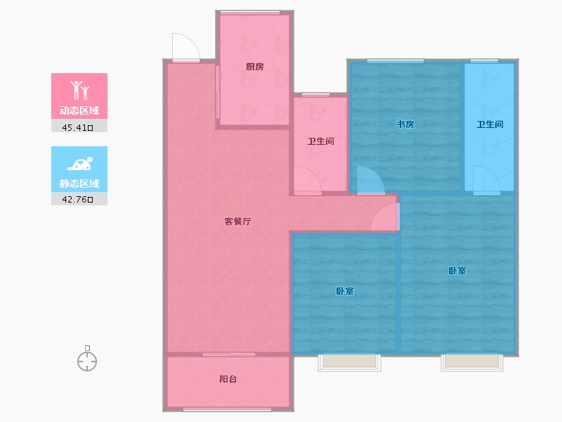 浙江省-湖州市-中梁首府-82.43-户型库-动静分区