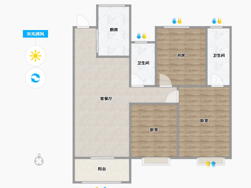 浙江省-湖州市-中梁首府-82.43-户型库-采光通风