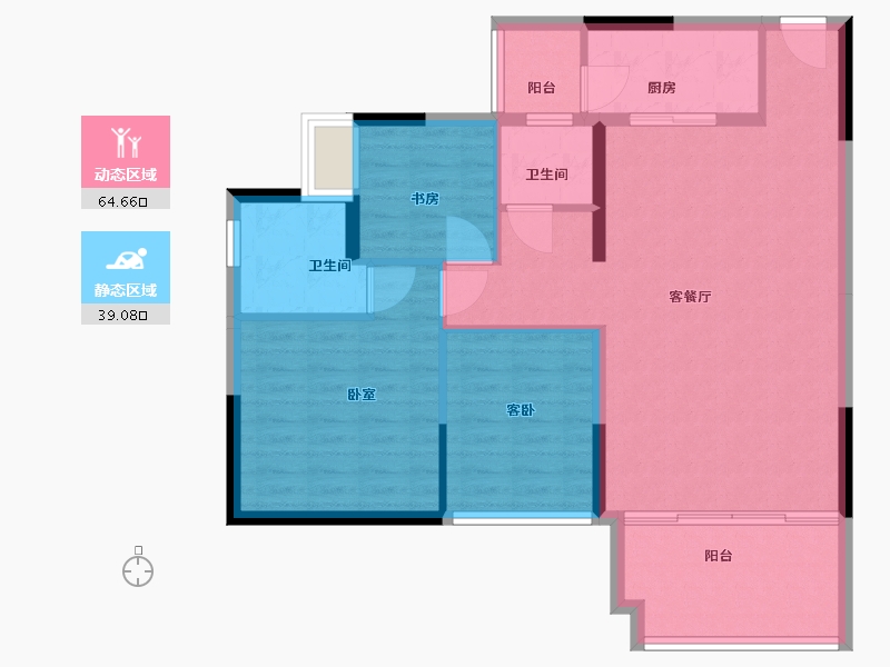 湖南省-郴州市-玲珑新天地Ⅲ期藏珑-94.00-户型库-动静分区