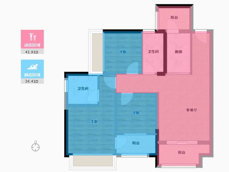 广东省-深圳市-中骏云景府-69.34-户型库-动静分区