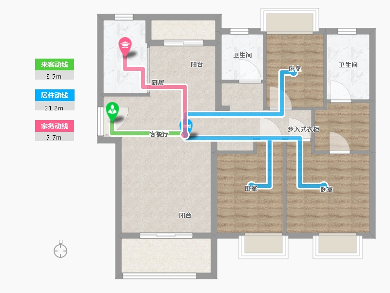 湖北省-武汉市-武地融创金麟壹号-93.00-户型库-动静线