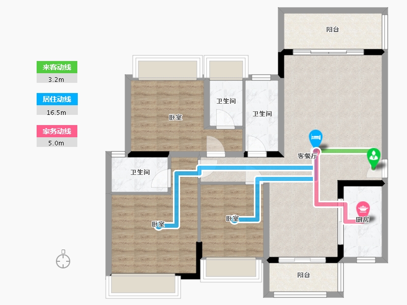 广东省-梅州市-芹洋观邸-99.62-户型库-动静线