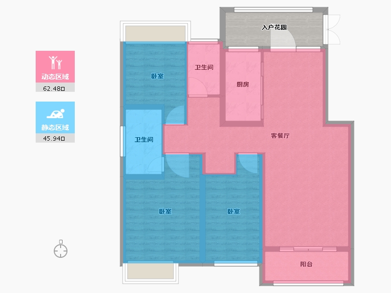 湖南省-常德市-常德万达广场-105.00-户型库-动静分区