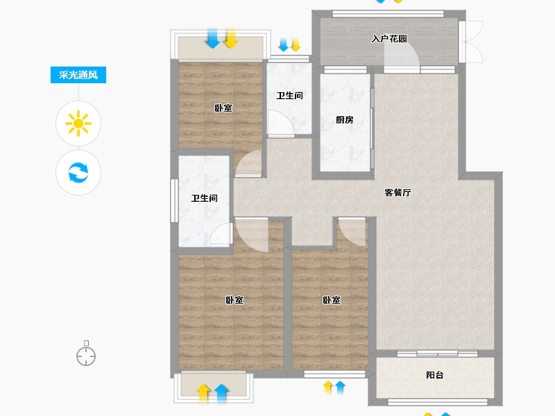 湖南省-常德市-常德万达广场-105.00-户型库-采光通风