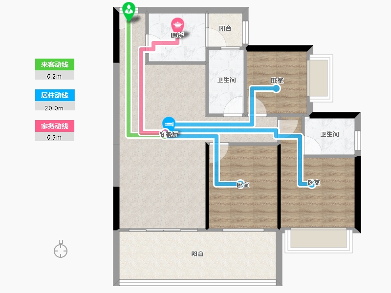 广东省-江门市-东方华城-86.26-户型库-动静线