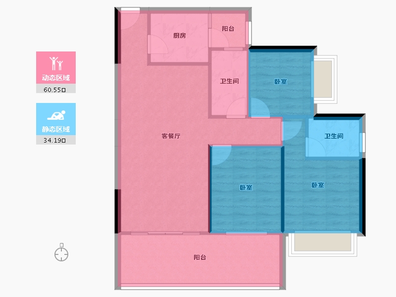 广东省-江门市-东方华城-86.26-户型库-动静分区