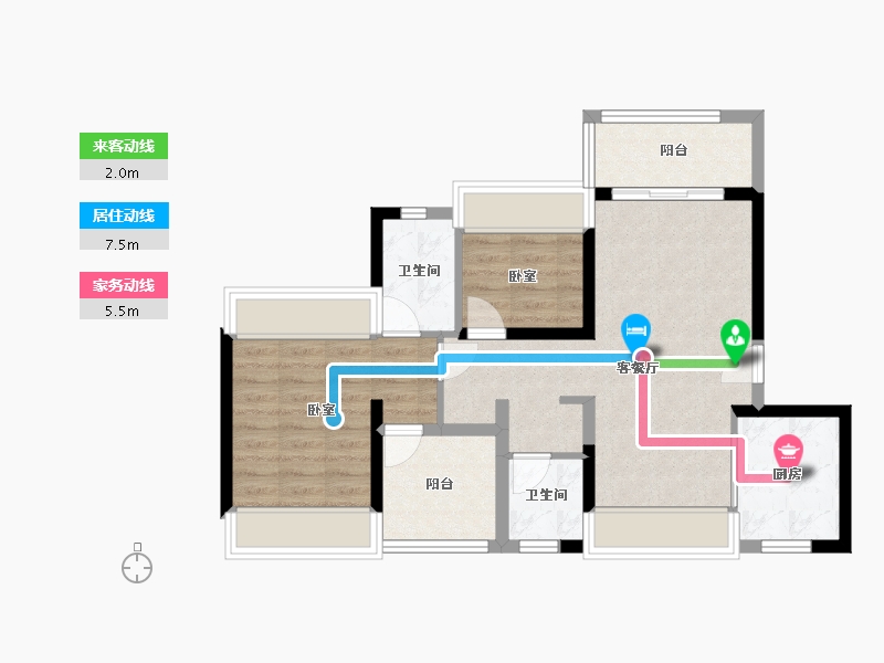 广东省-深圳市-佳兆业云峰汇-65.85-户型库-动静线