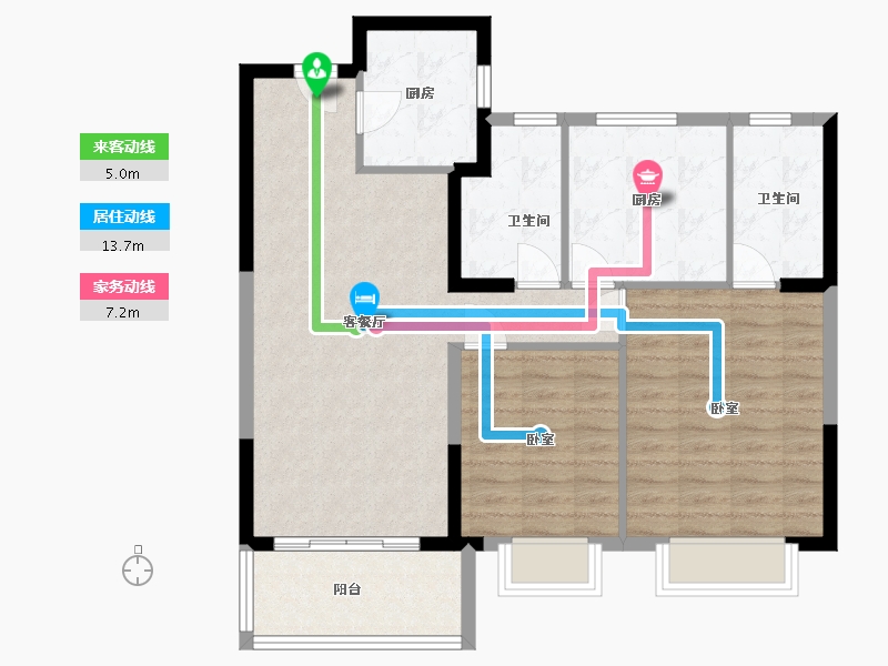 浙江省-温州市-新力琥珀园-88.10-户型库-动静线