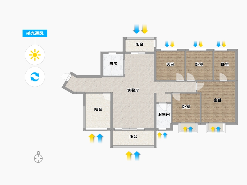 广西壮族自治区-玉林市-陆川碧桂园-121.08-户型库-采光通风