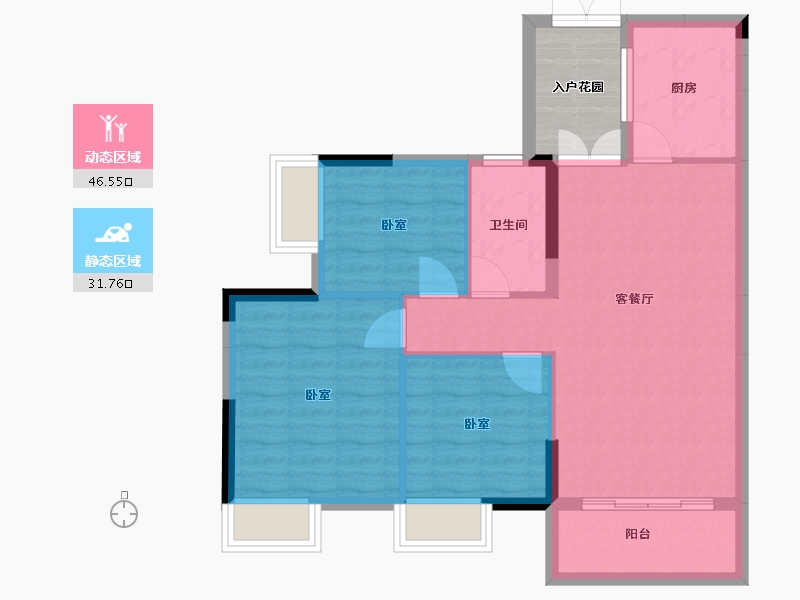 湖南省-郴州市-颐和庄园-75.51-户型库-动静分区