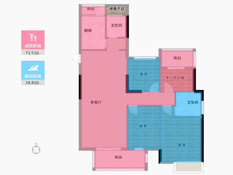 湖南省-岳阳市-观澜郡-100.76-户型库-动静分区