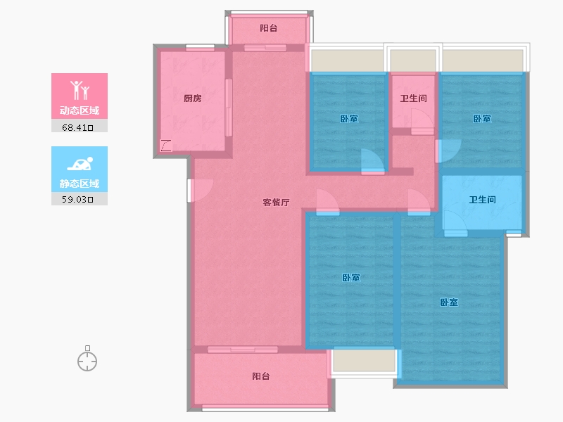 湖北省-孝感市-孝感保利香颂-112.47-户型库-动静分区