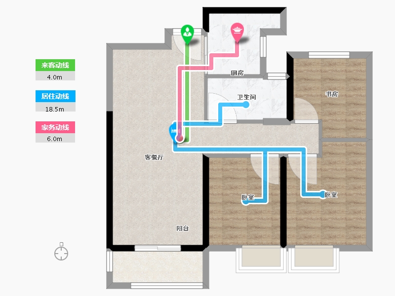 湖北省-武汉市-武地融创金麟壹号-78.58-户型库-动静线