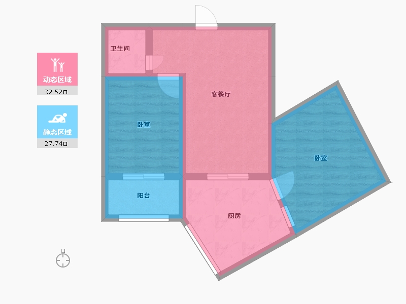 湖南省-郴州市-华东雅苑-53.05-户型库-动静分区