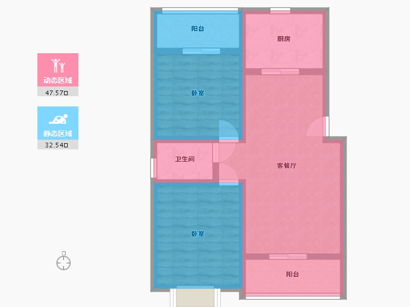 湖南省-衡阳市-金湘富都-70.96-户型库-动静分区