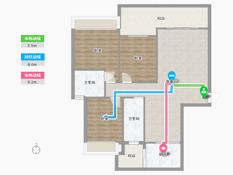 湖南省-衡阳市-中城绿洲-102.81-户型库-动静线