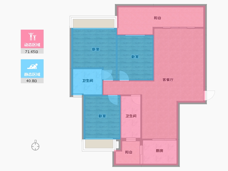 湖南省-衡阳市-中城绿洲-102.81-户型库-动静分区