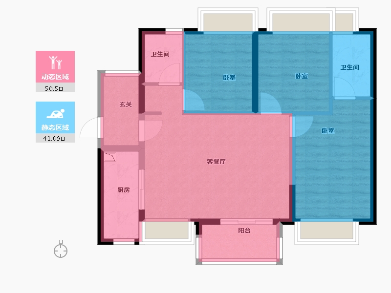 广东省-广州市-时代印象-82.00-户型库-动静分区