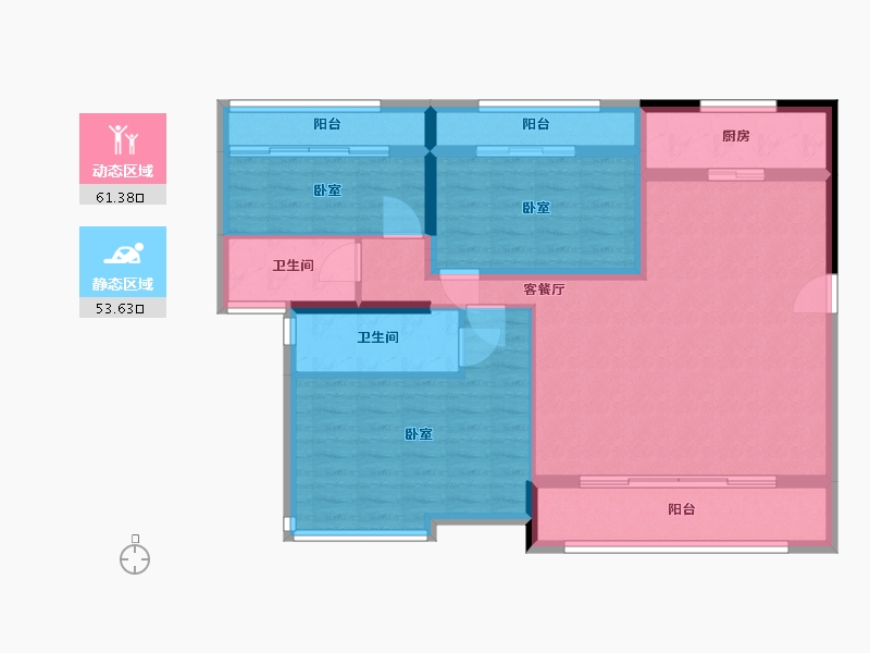 福建省-莆田市-新光·皇庭水岸-102.95-户型库-动静分区