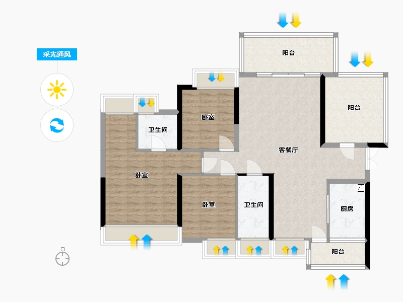 湖南省-郴州市-五岭央著-112.55-户型库-采光通风