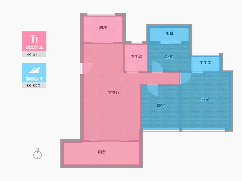 湖南省-衡阳市-瀚海·领秀城-77.23-户型库-动静分区