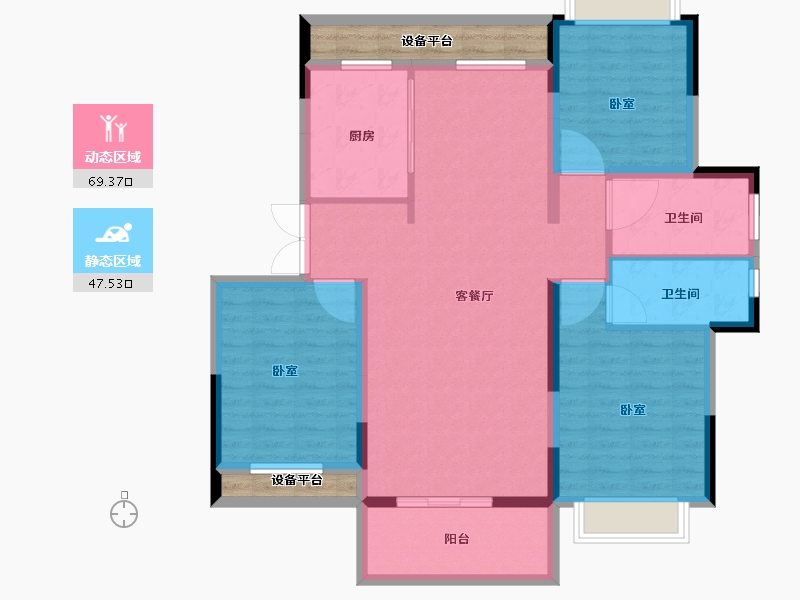 湖南省-常德市-月亮岛-112.00-户型库-动静分区