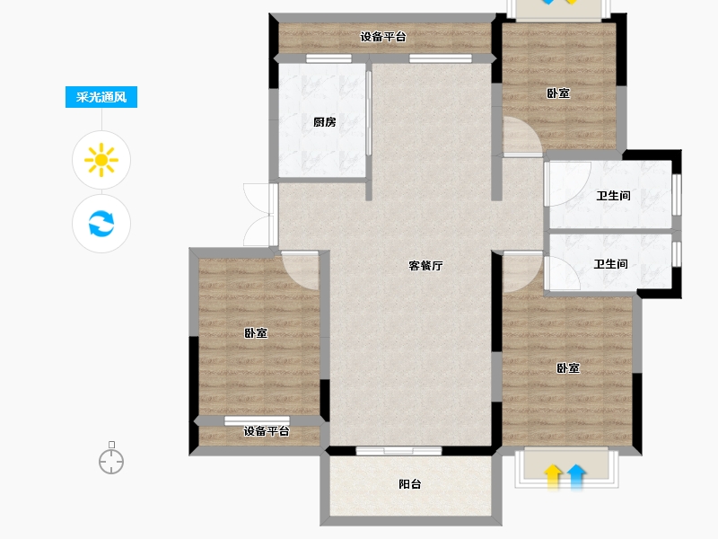 湖南省-常德市-月亮岛-112.00-户型库-采光通风