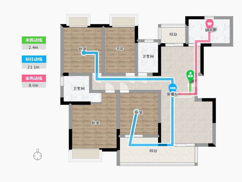 湖南省-常德市-中夏颐苑-113.00-户型库-动静线